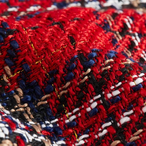 Tweed Style Dress with Peter Pan Neck - Picture 2 of 4